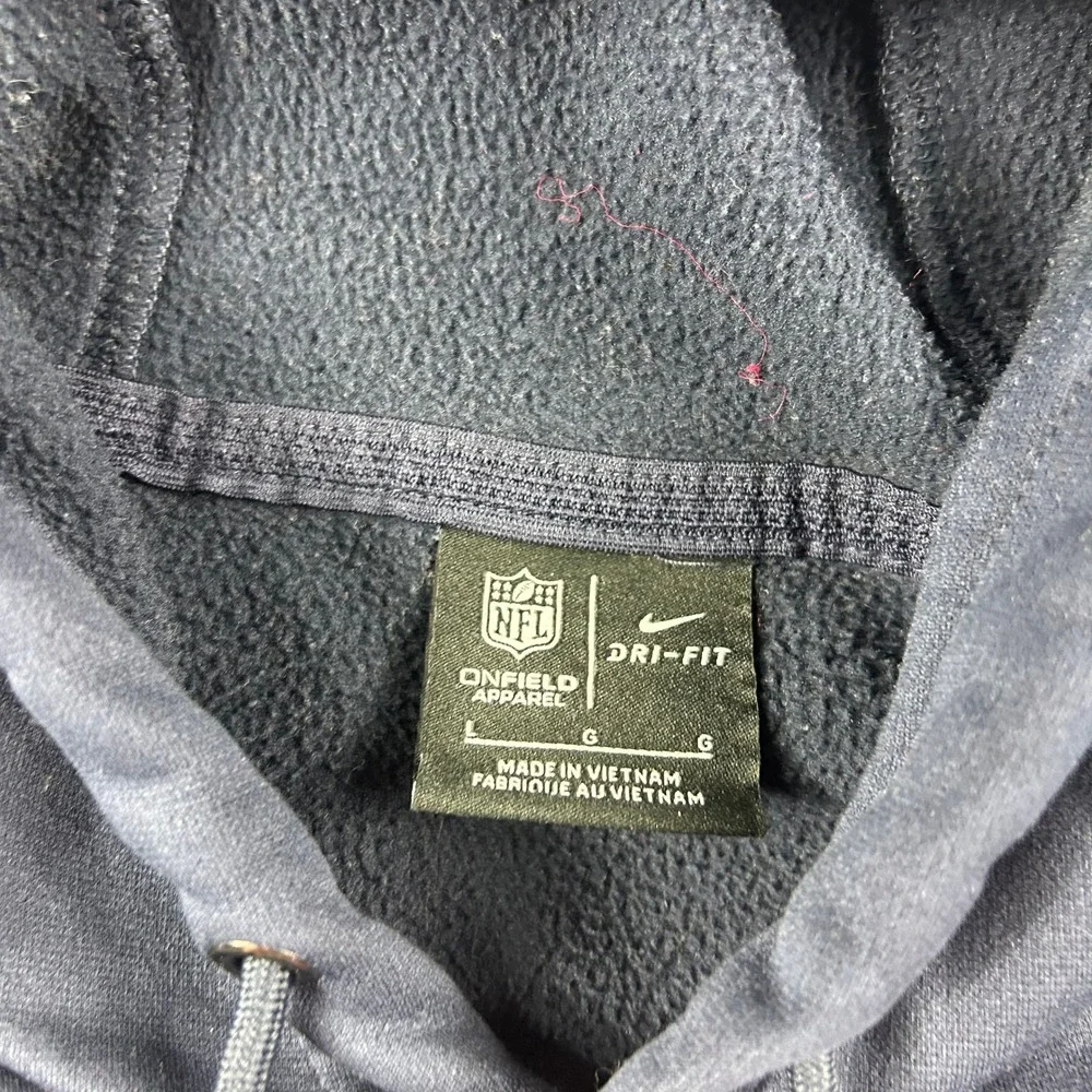 Nike Chicago Bears Hoodie Mens Large Navy Blue NFL Onfield‎ Dri-FIT Sweatshirt